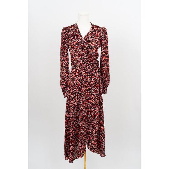 Karen Millen Red and Black Long Sleeve Dress - Picture 1 of 4